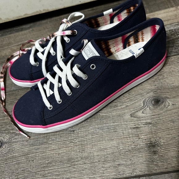 Keds Shoes - Keds x Elizabeth and James collab Navy Sneakers with Pink Accents
